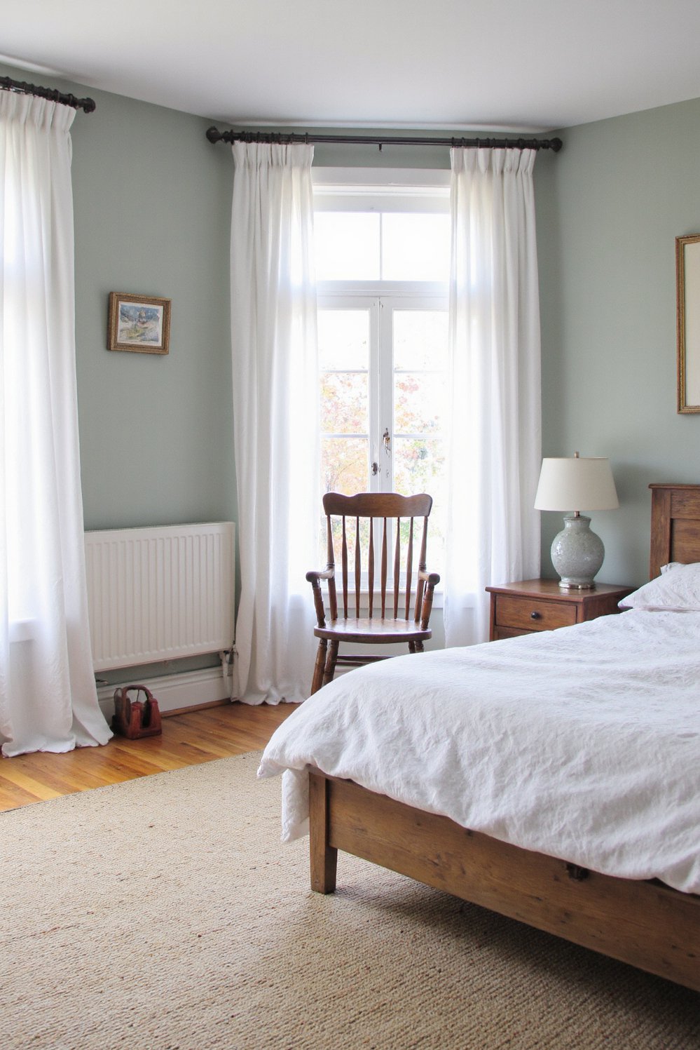 Scandinavian bedroom ideas - Cozy Scandinavian Bedroom: Vintage Rocking Chair Charm - Cozy Scandinavian bedroom ideas featuring a vintage rocking...