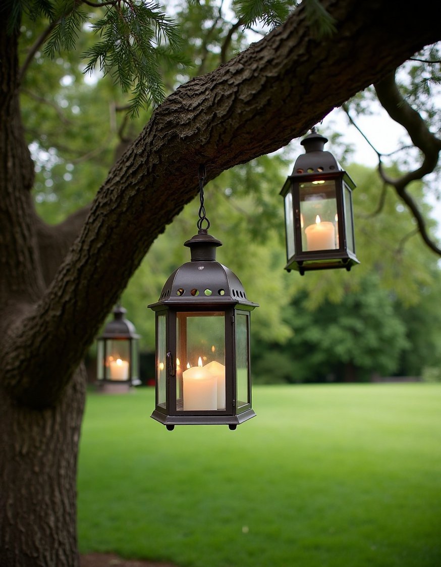 garden decor lights ideas - Romantic Backyard Lighting: DIY String Lights & Lanterns - Romantic garden lighting ideas using elegant glass lanterns....