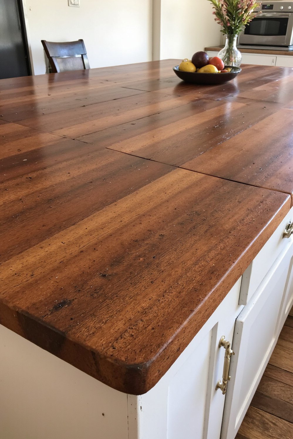 Wood kitchen island ideas - Cherry Butcher Block Farmhouse Island Top - Farmhouse kitchen island with a stunning butcher block...