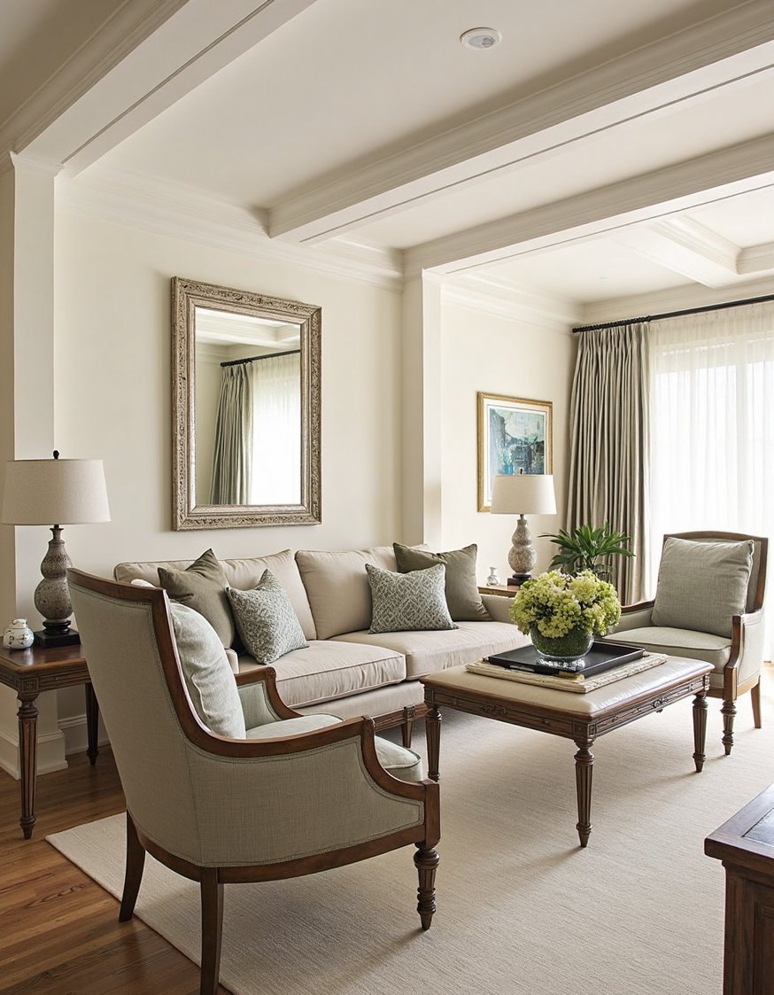 transitional living room ideas - Elegant Transitional Living Room: High-End Design - Elegant transitional living room: Sophisticated style meets comfort....