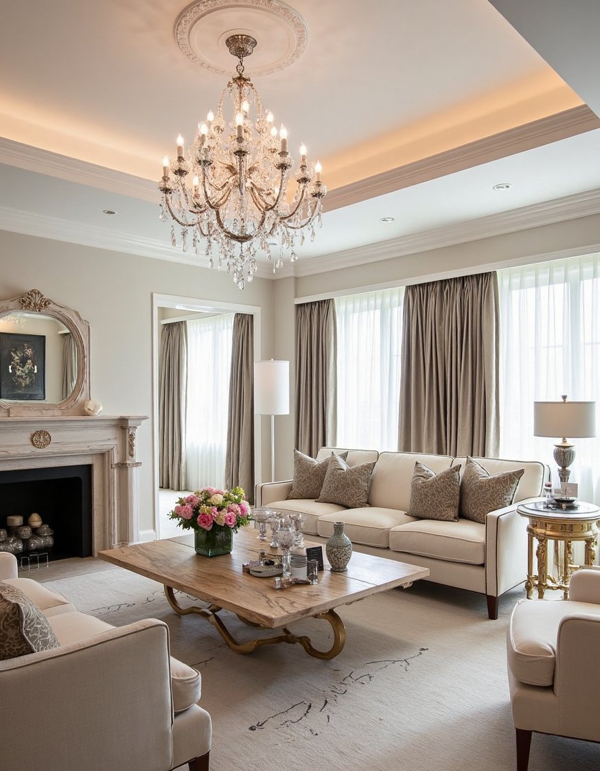 transitional living room ideas - Glamorous Transitional Living Room: Luxurious & Elegant - Glamorous transitional living room ideas abound! A stunning...