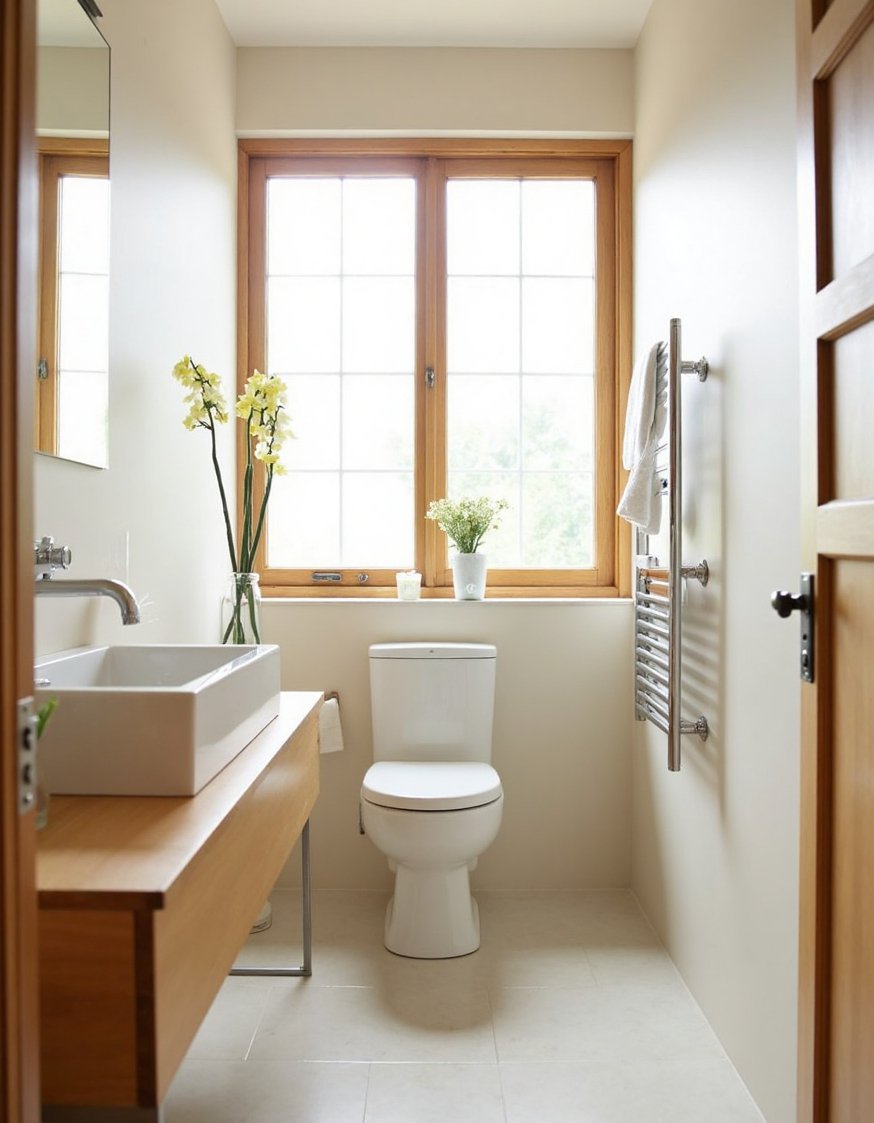 Minimalist bathroom ideas - Bright Japandi Bathroom: Small Space Design - This Japandi-inspired bathroom is bright and airy thanks...