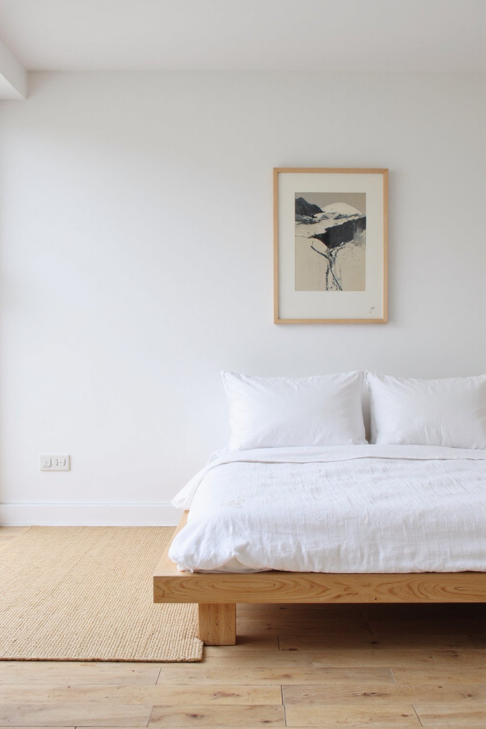 Scandinavian bedroom ideas - Calming Japandi Bedroom: Natural Wood & Tatami Mat - Japandi bedroom design: This serene bedroom blends Japanese...