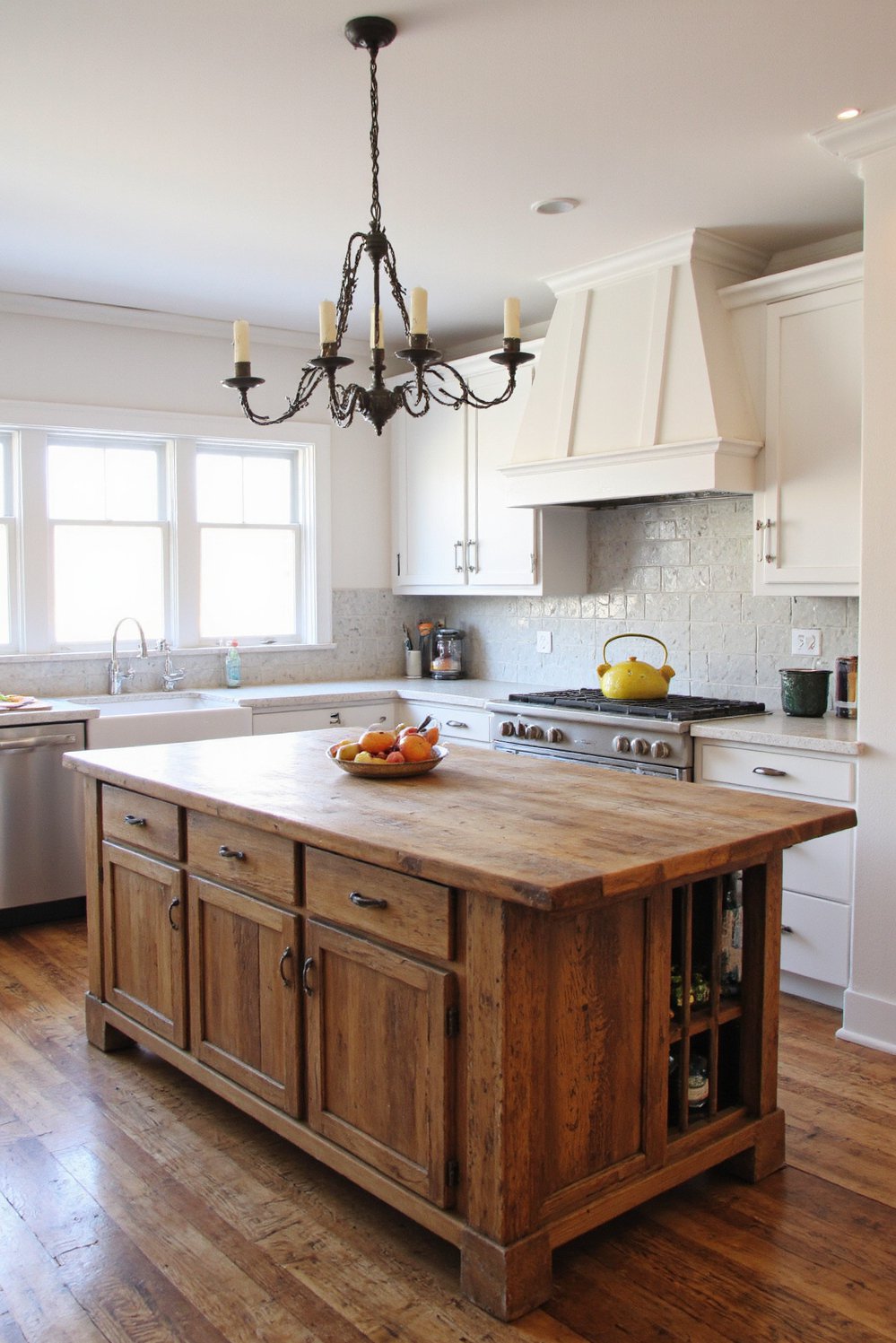 Wood kitchen island ideas - Rustic Farmhouse Kitchen Island: Design & Scale - Rustic farmhouse kitchen island ideas: This massive island...