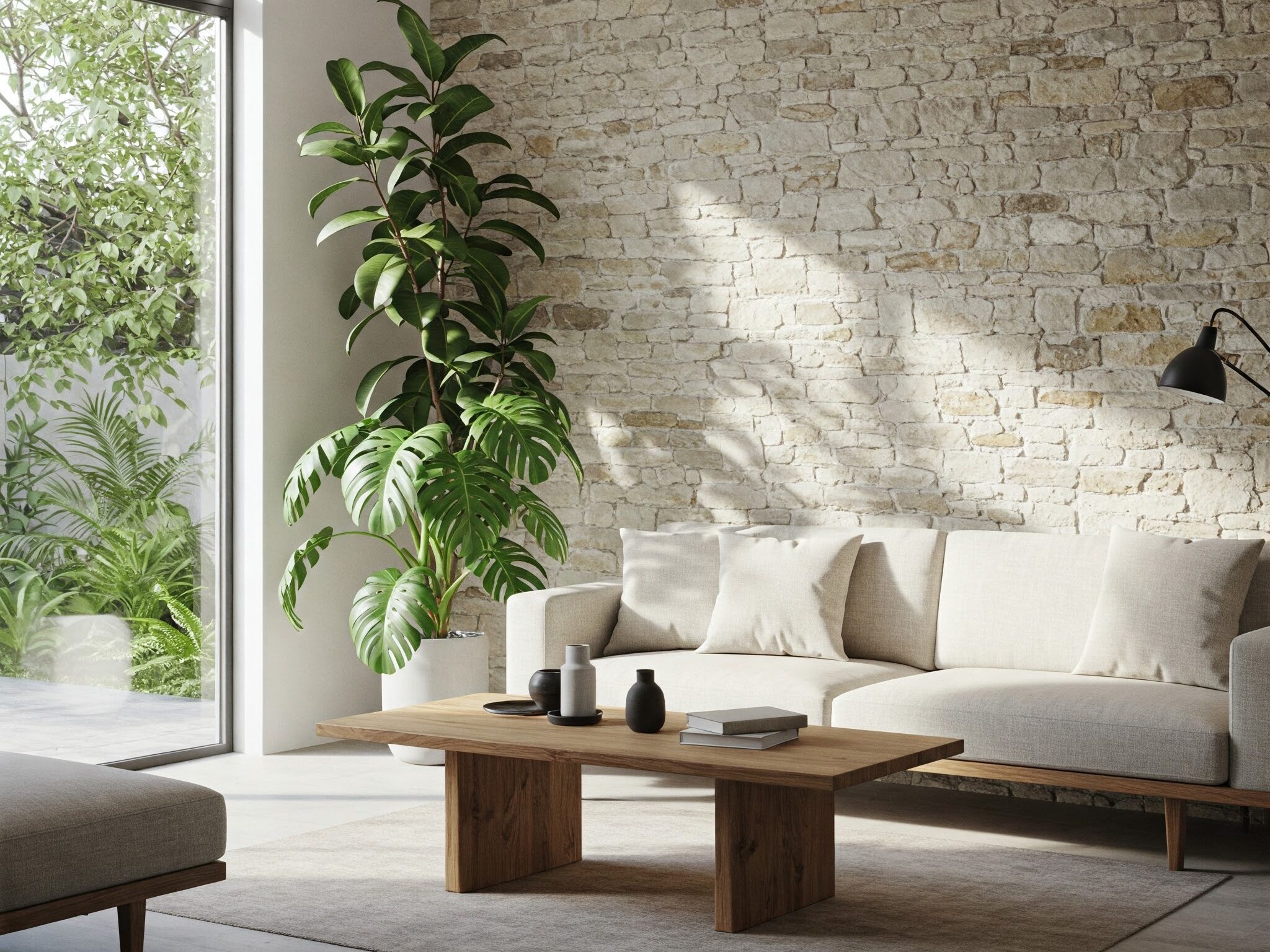 minimalist and natural living room
