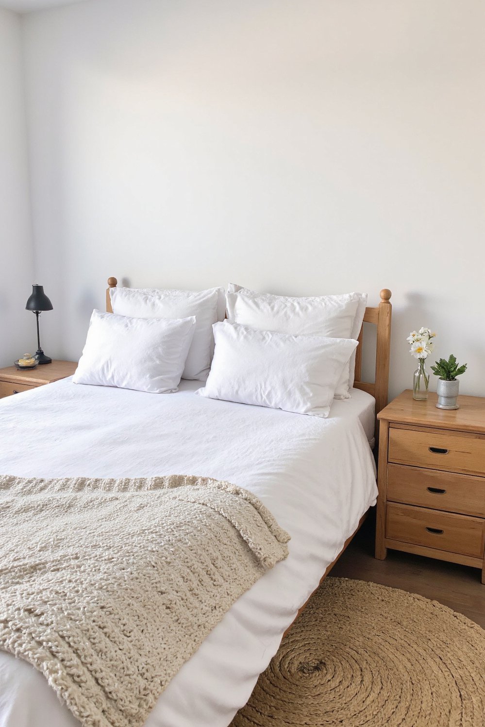 Tips for minimalist bedroom decoration - Cozy Minimalist Bedroom: Texture & Fall Bed - Create a cozy, minimalist bedroom. I love the...