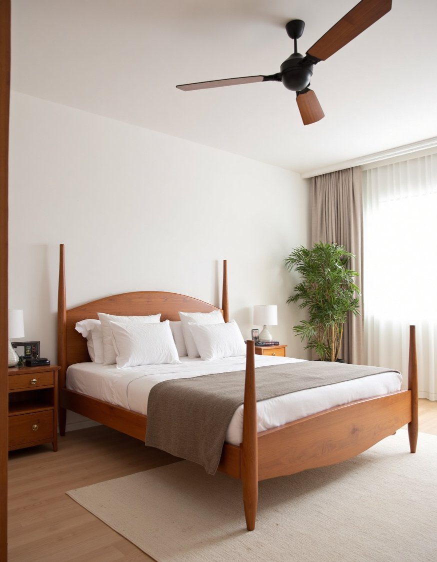 cherry bedroom ideas - Minimalist Cherry Wood Bedroom: Statement Bed Frame - Create a serene cherry bedroom. I love the...