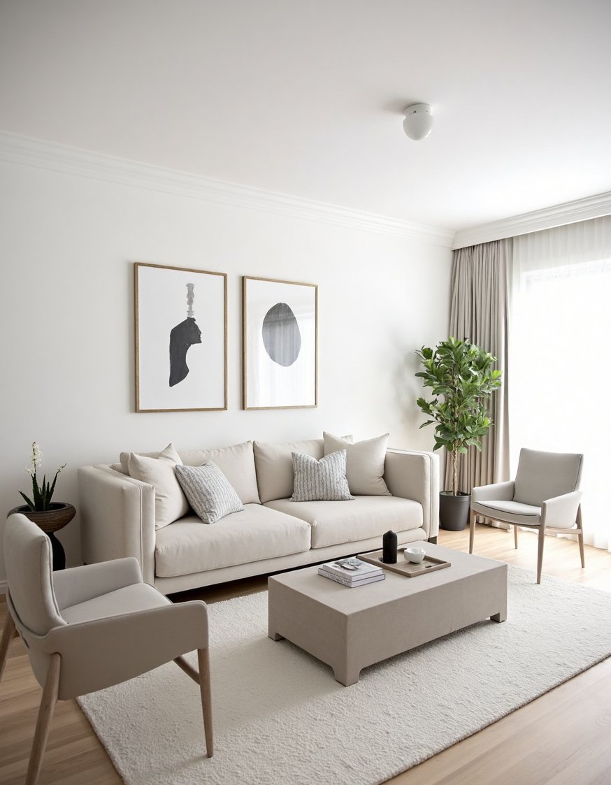 transitional living room ideas - Minimalist Transitional Living Room: Elegant & Clean - Minimalist transitional living room: clean lines and simple...