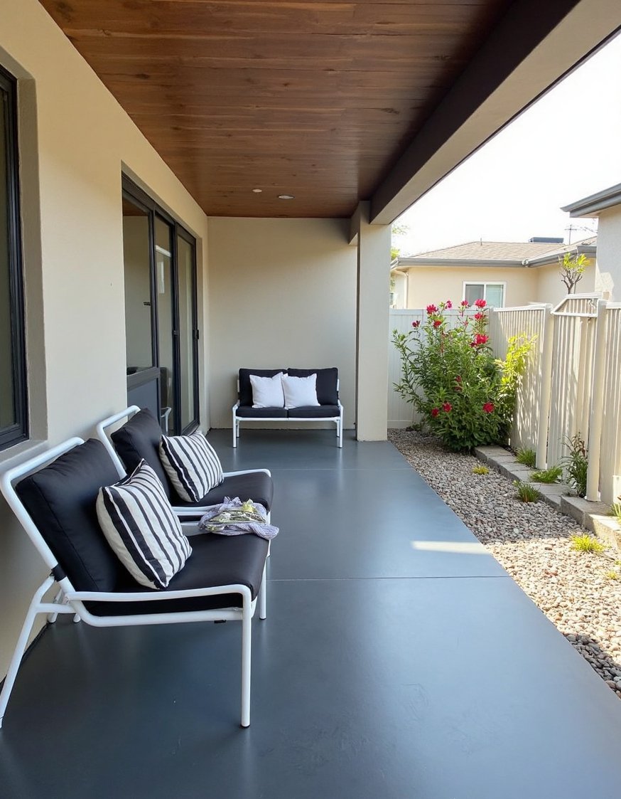 Front porch paint ideas - Charcoal Grey Concrete Porch Makeover: Modern & Sleek - Upgrade your front porch with a sleek, modern...