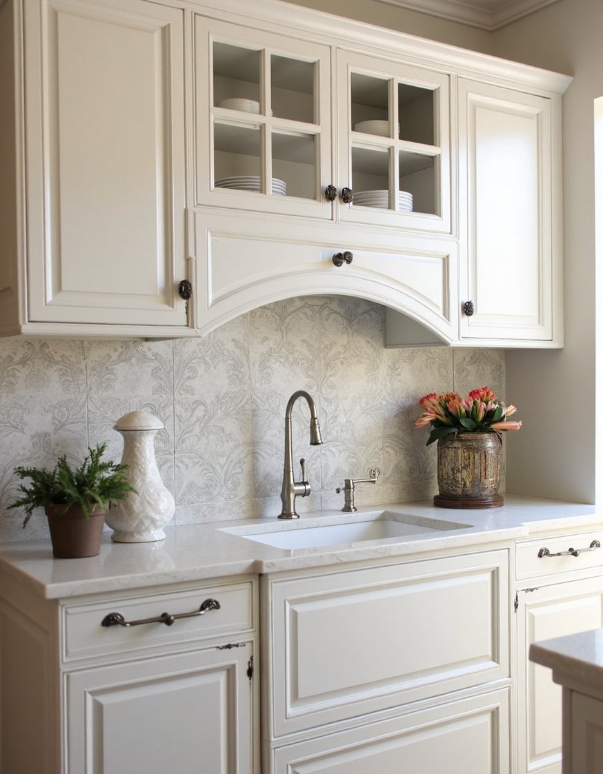 Rococo design - Modern Rococo Kitchen: Sleek Cabinets, Ornate Details - Modern Rococo kitchen design: a delightful blend of...