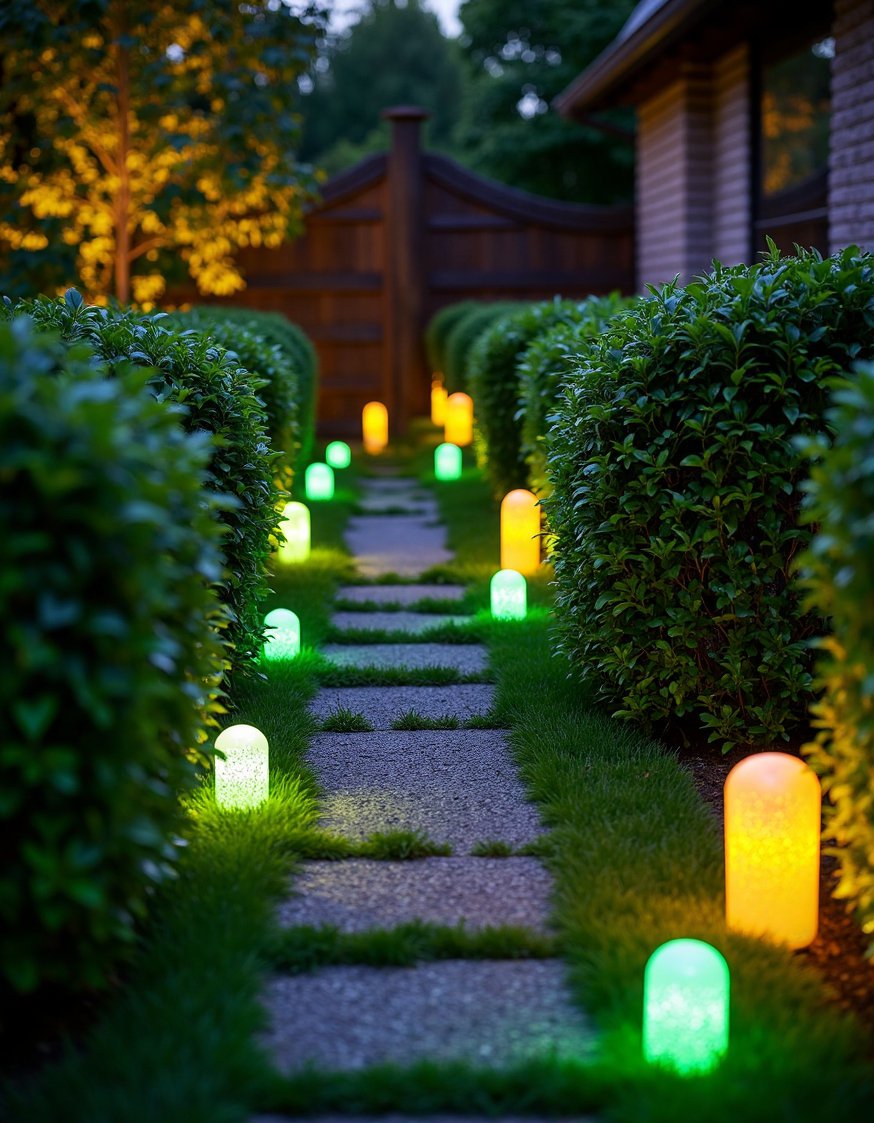 garden decor lights ideas - Pathway Lights: Fun Garden Lighting Ideas - Illuminate your garden path with magical pathway lights!...