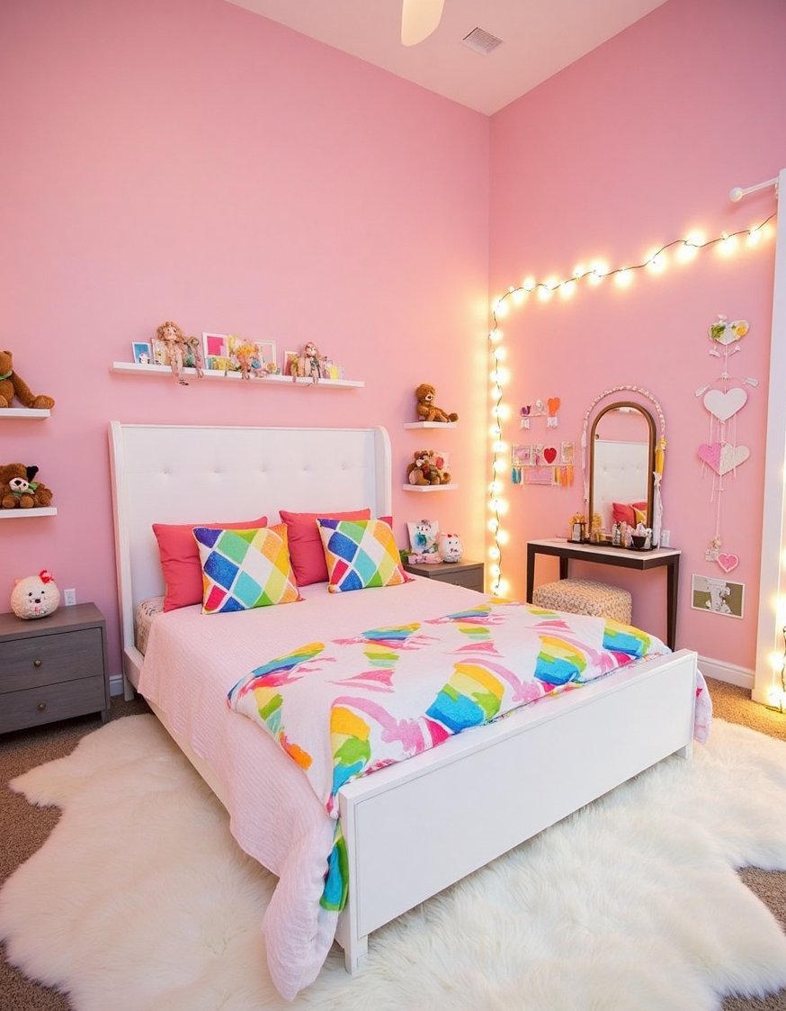 Cutecore room ideas - Pastel Pink Dream Room: Cutecore Haven - Create a dreamy, cutecore bedroom! Pastel pink walls...