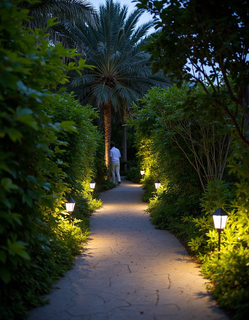 garden decor lights ideas - Tropical Garden Path Lighting: DIY & Outdoor Ideas - Illuminate your garden path with stylish, low-voltage lights....
