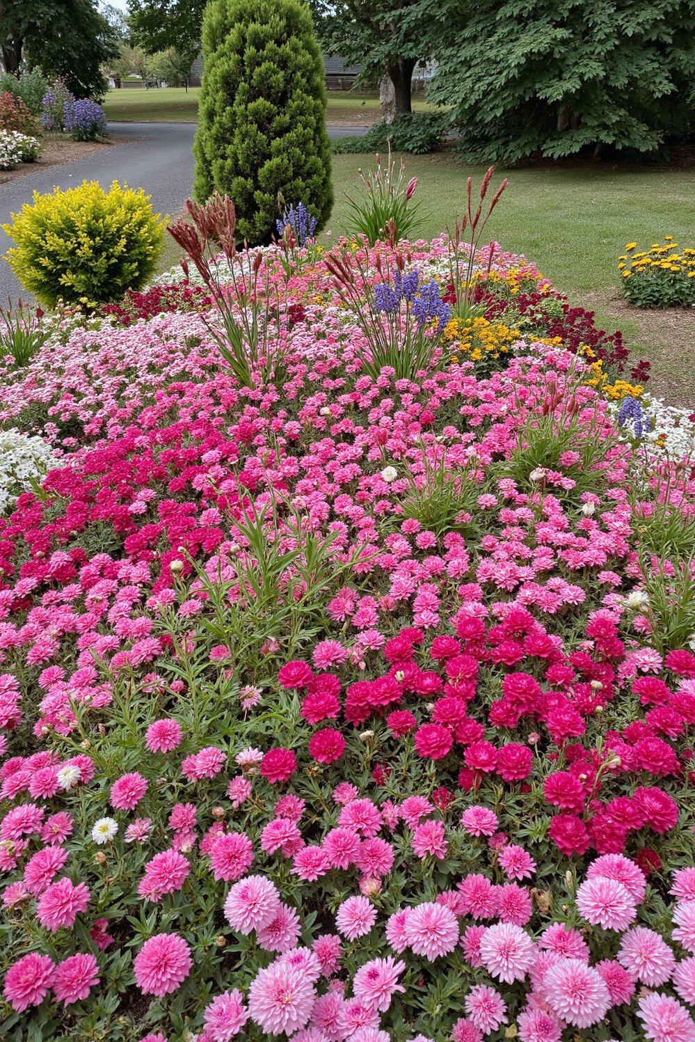 chaos gardening ideas - Beautiful Chaos Flower Garden: Artful Planting - This stunning photo shows a flower garden overflowing...