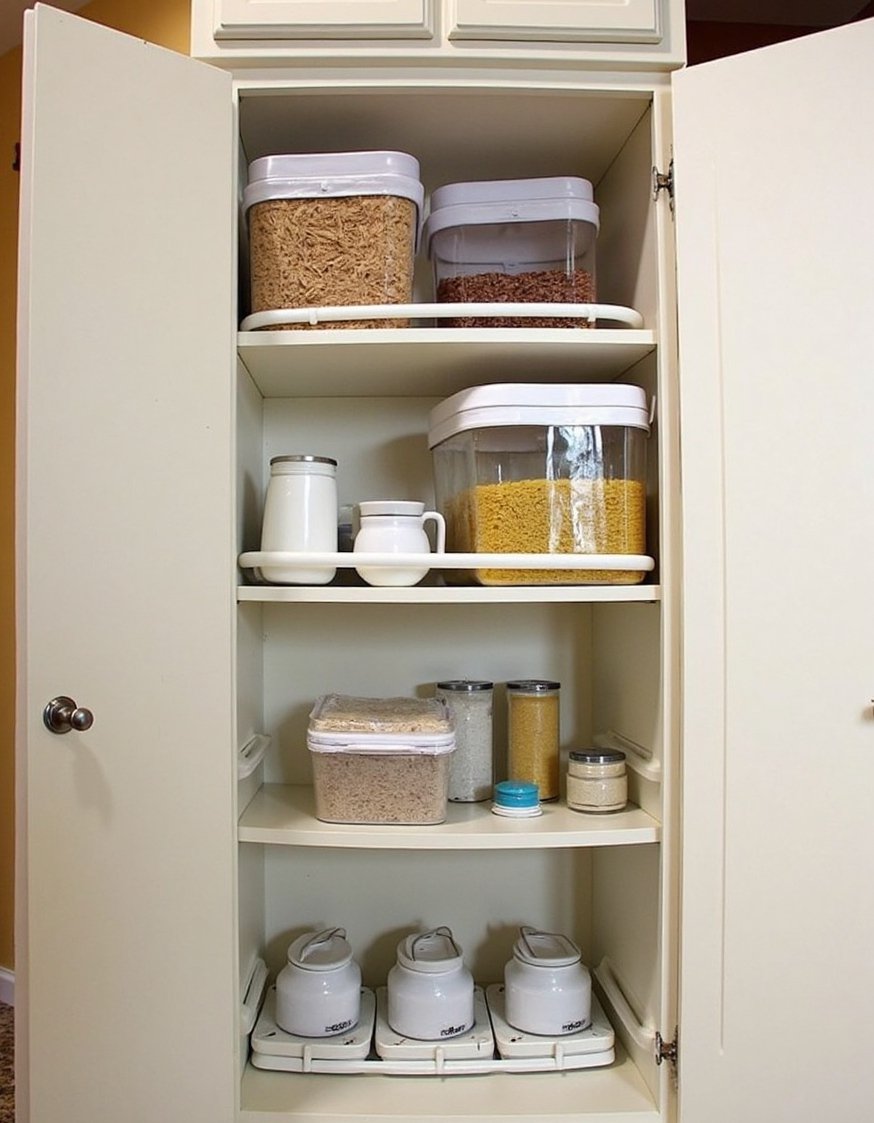 Kitchen cabinet organizers ideas - Organized Small Kitchen: Space-Saving Container Ideas - Small kitchen organization solutions! This picture shows how...