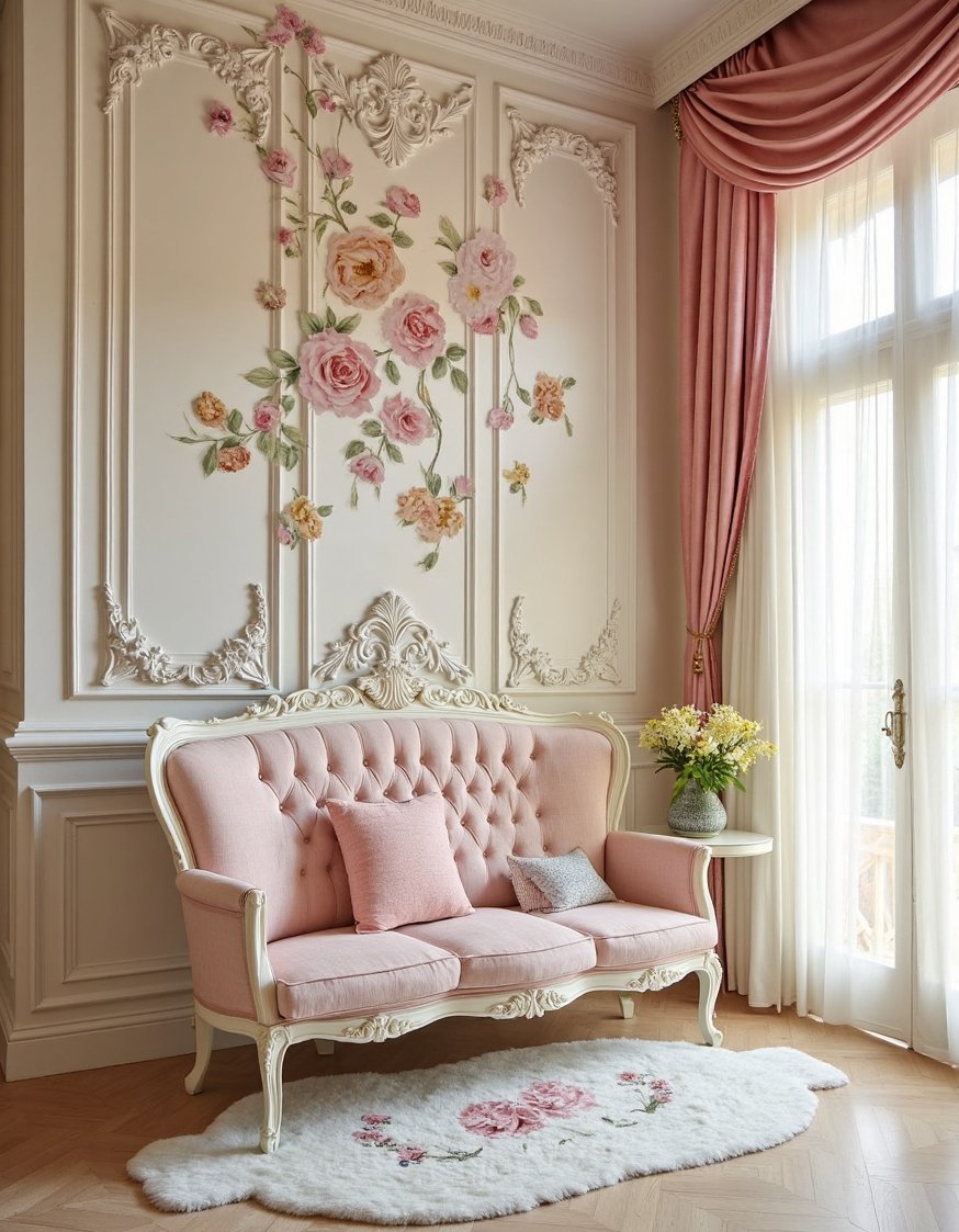 Rococo design - Delicate Rococo Room: Child's Floral Haven - Rococo style for kids? Yes, please! This room...