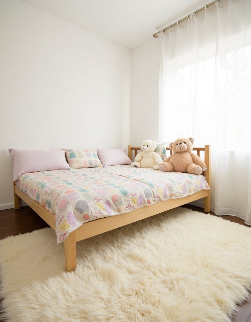 Cutecore room ideas - Creamy Pastel Room with Fluffy Rug & Toys - Creamy, fluffy rug heaven! I love how the...
