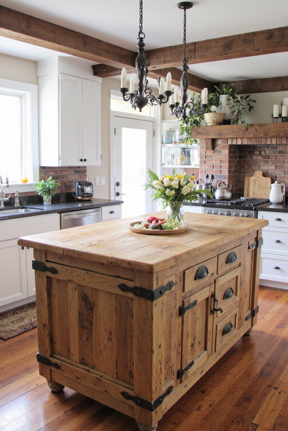 Wood kitchen island ideas - Rustic Farmhouse Kitchen Island: DIY Plans & Ideas - Rustic kitchen island: Reclaimed barn wood and a...