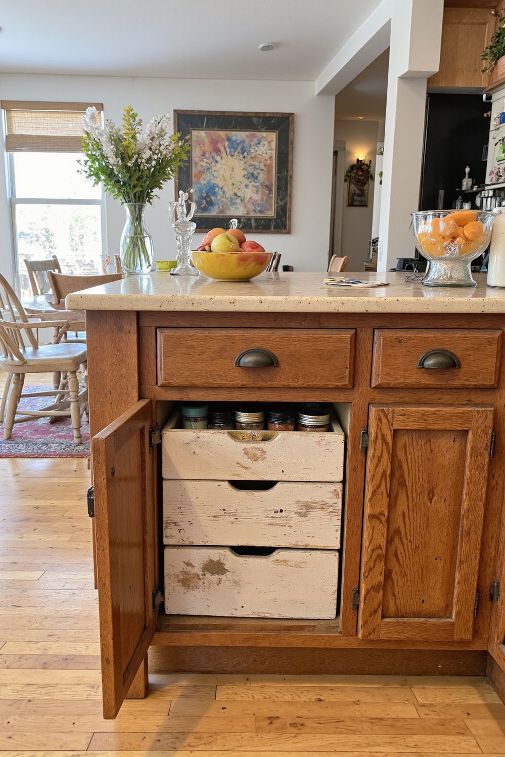 Wood kitchen island ideas - Rustic Kitchen Island with DIY Upgrades - This rustic kitchen island is full of charm!...