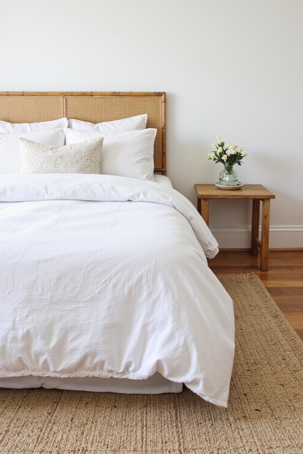 Scandinavian bedroom ideas - Serene Scandi Bedroom with Natural Materials - Serene Scandi bedroom with natural materials. A bamboo...