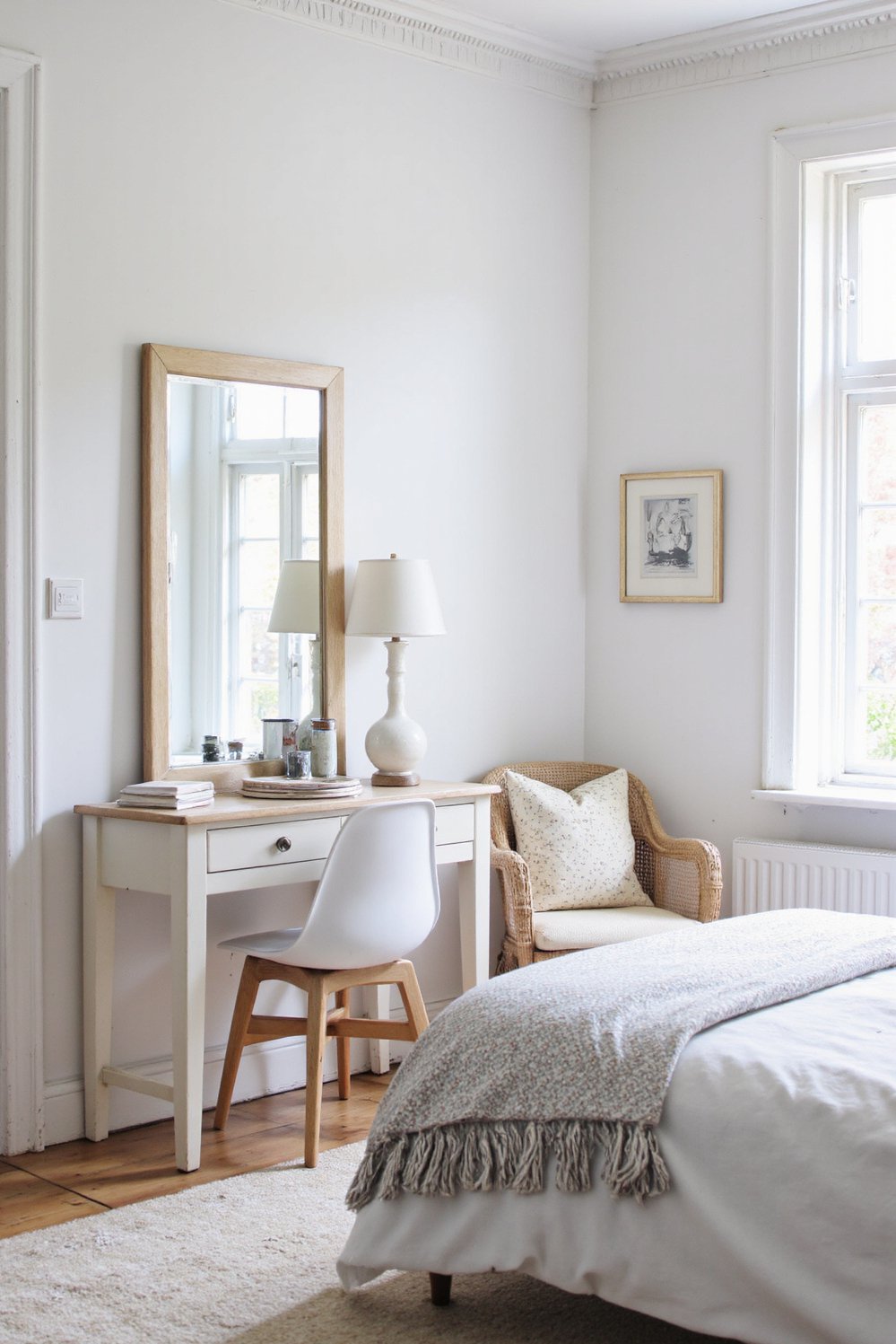 Scandinavian bedroom ideas - Stylish Scandinavian Master Bedroom with Dressing Table - Scandinavian master bedrooms are effortlessly chic. A dressing...