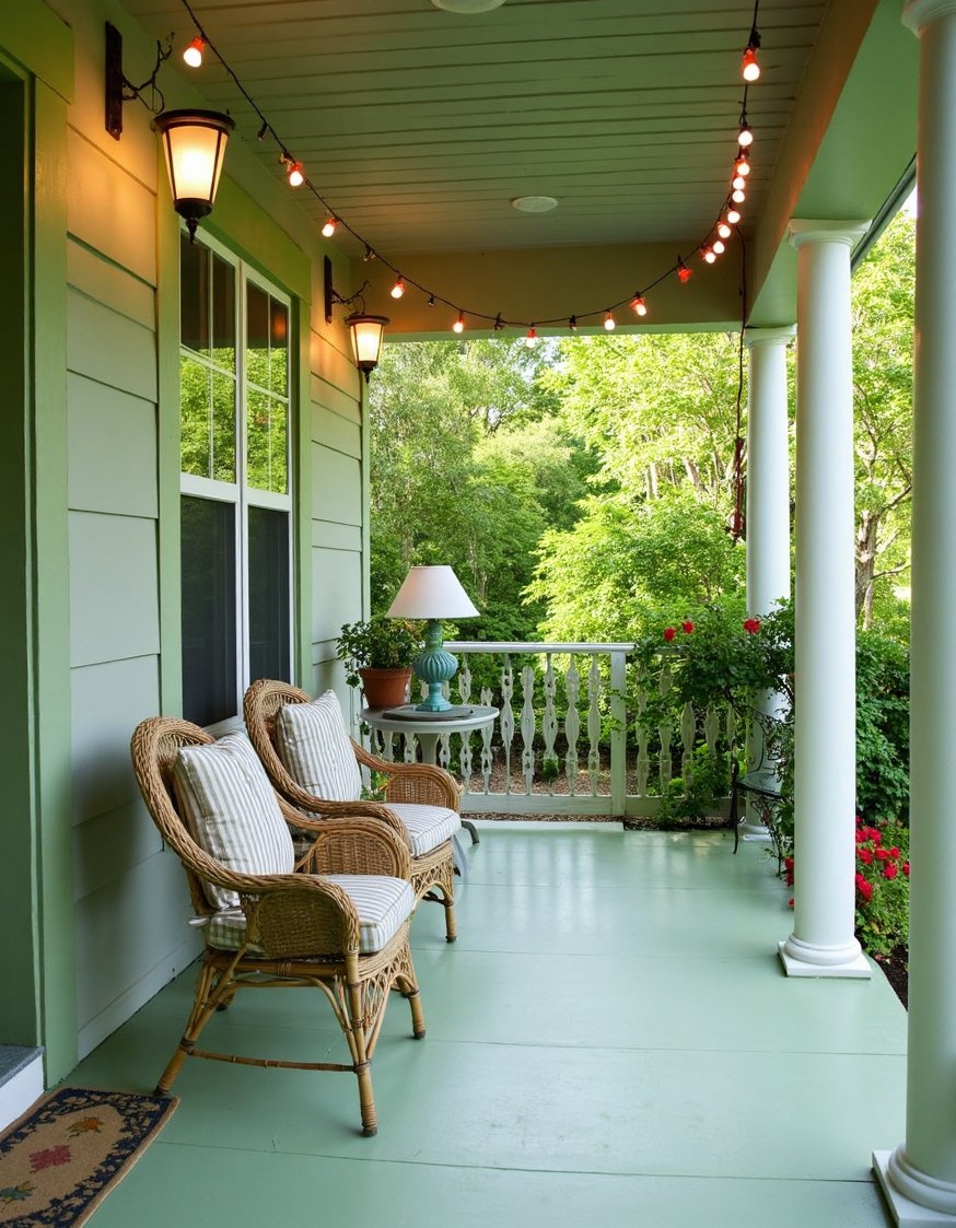 Front porch paint ideas - Calming Sage Green Painted Porch Makeover - Create a relaxing front porch oasis with a...