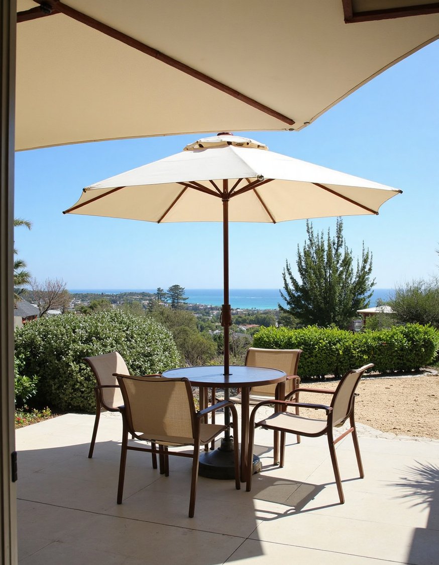 beach hosue patio ideas - Coastal Patio Shade: Beach House Relaxation - Escape the sun's glare on your coastal patio!...