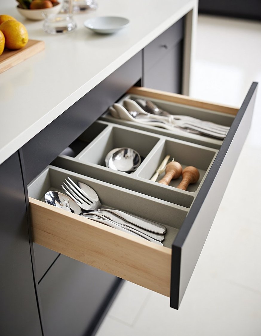 Kitchen cabinet organizers ideas - Sleek Kitchen: Organized Utensil Drawer Ideas - Organize your kitchen drawers with this sleek, modern...