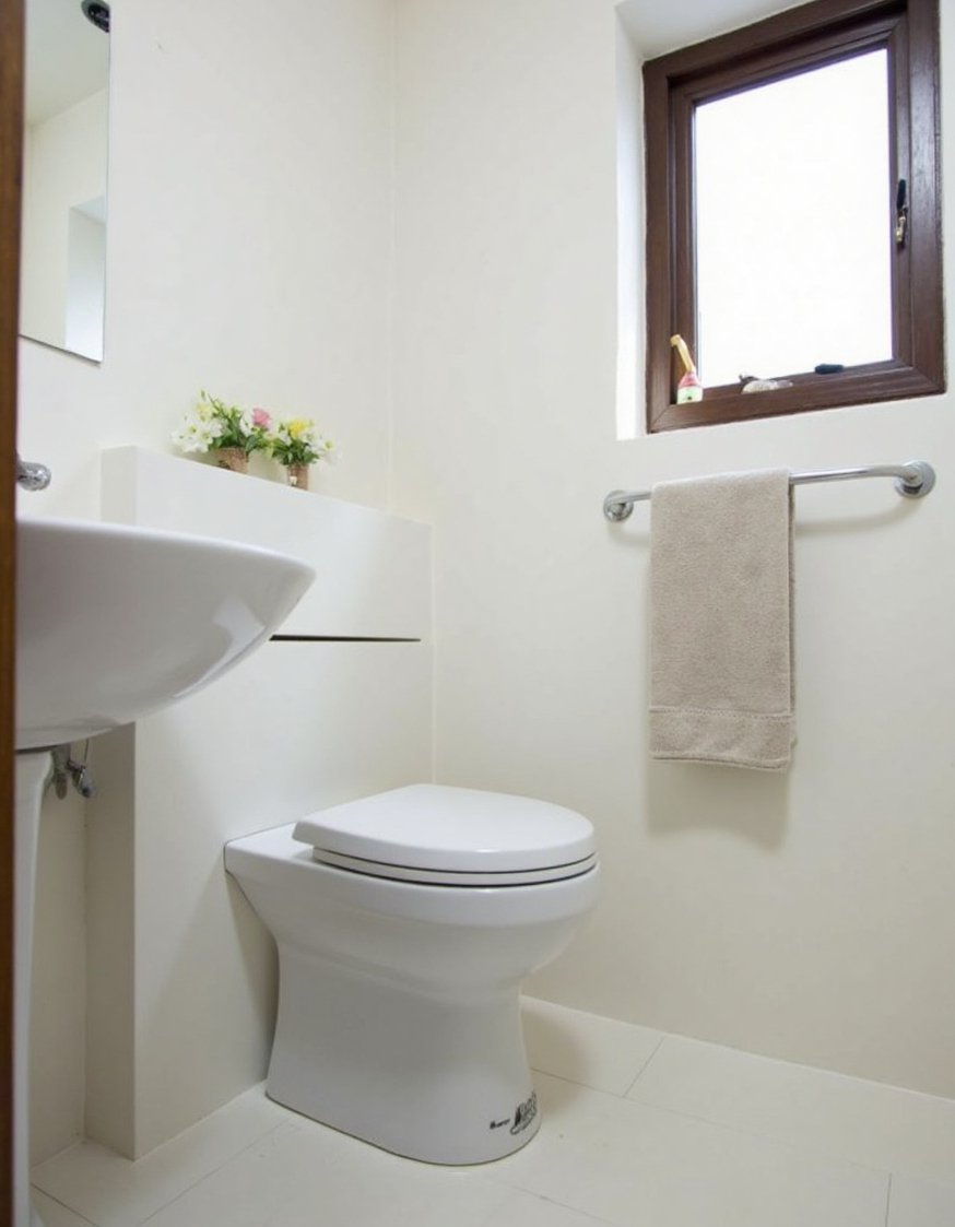 Minimalist bathroom ideas - Sleek Small Bathroom Design: Concealed Toilet Cistern - Small bathroom design ideas. I found this image...