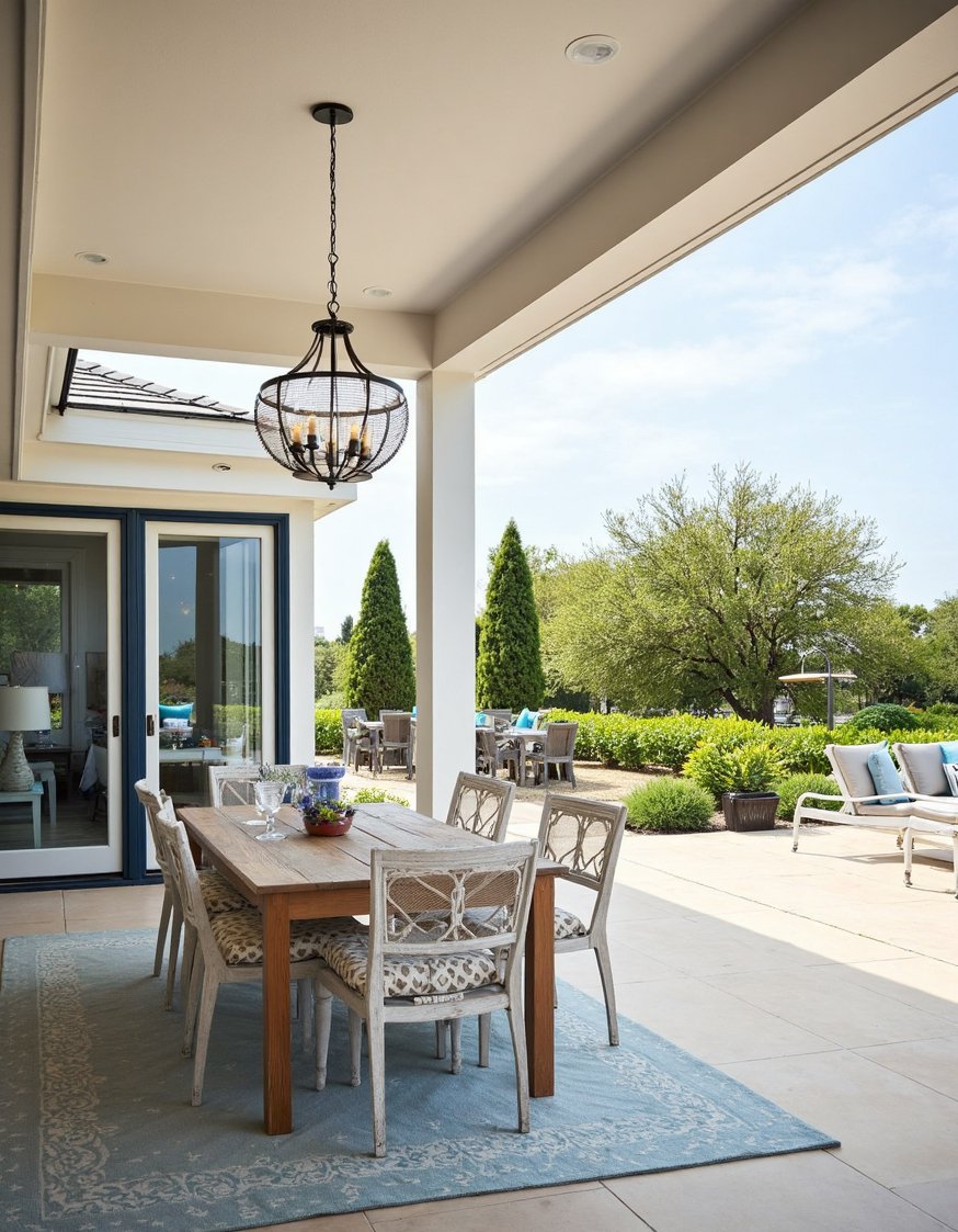 beach hosue patio ideas - Spacious Coastal Backyard Patio: Beach House Seating Ideas - Beach house backyard bliss! This spacious patio is...