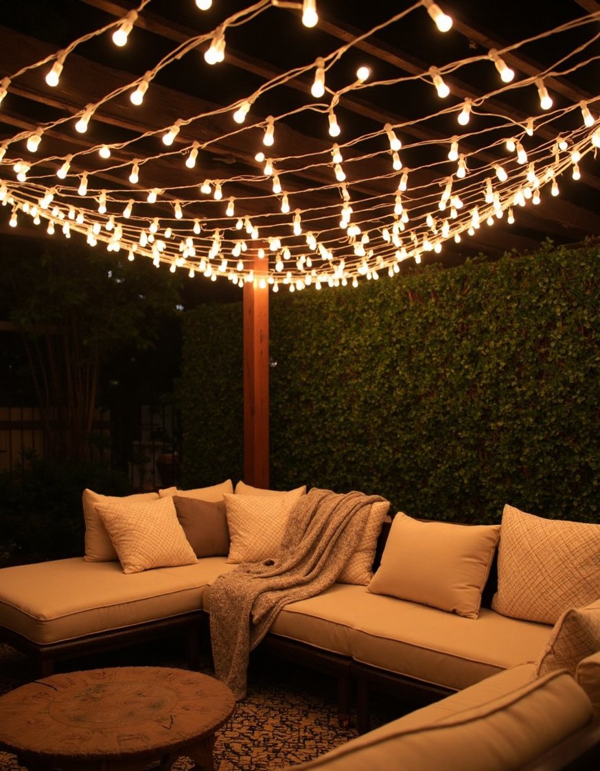 garden decor lights ideas - Romantic Backyard Lighting: DIY String Lights & Patio Ideas - Romantic warm-white DIY string lights transform any backyard...