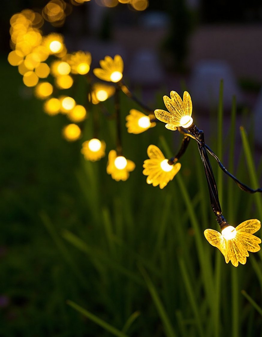 garden decor lights ideas - Enchanted Firefly Garden Lights: Solar Powered Magic - Firefly lights! These miniature solar lights add a...
