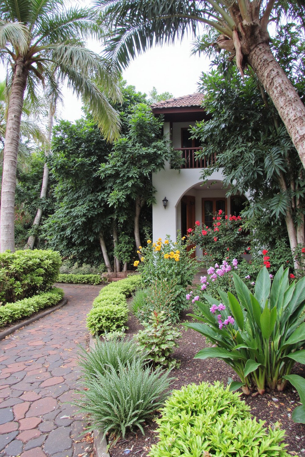 front entry landscaping - Lush Tropical Front Yard: Vibrant Landscaping Design - Create a lush tropical front yard. This vibrant...