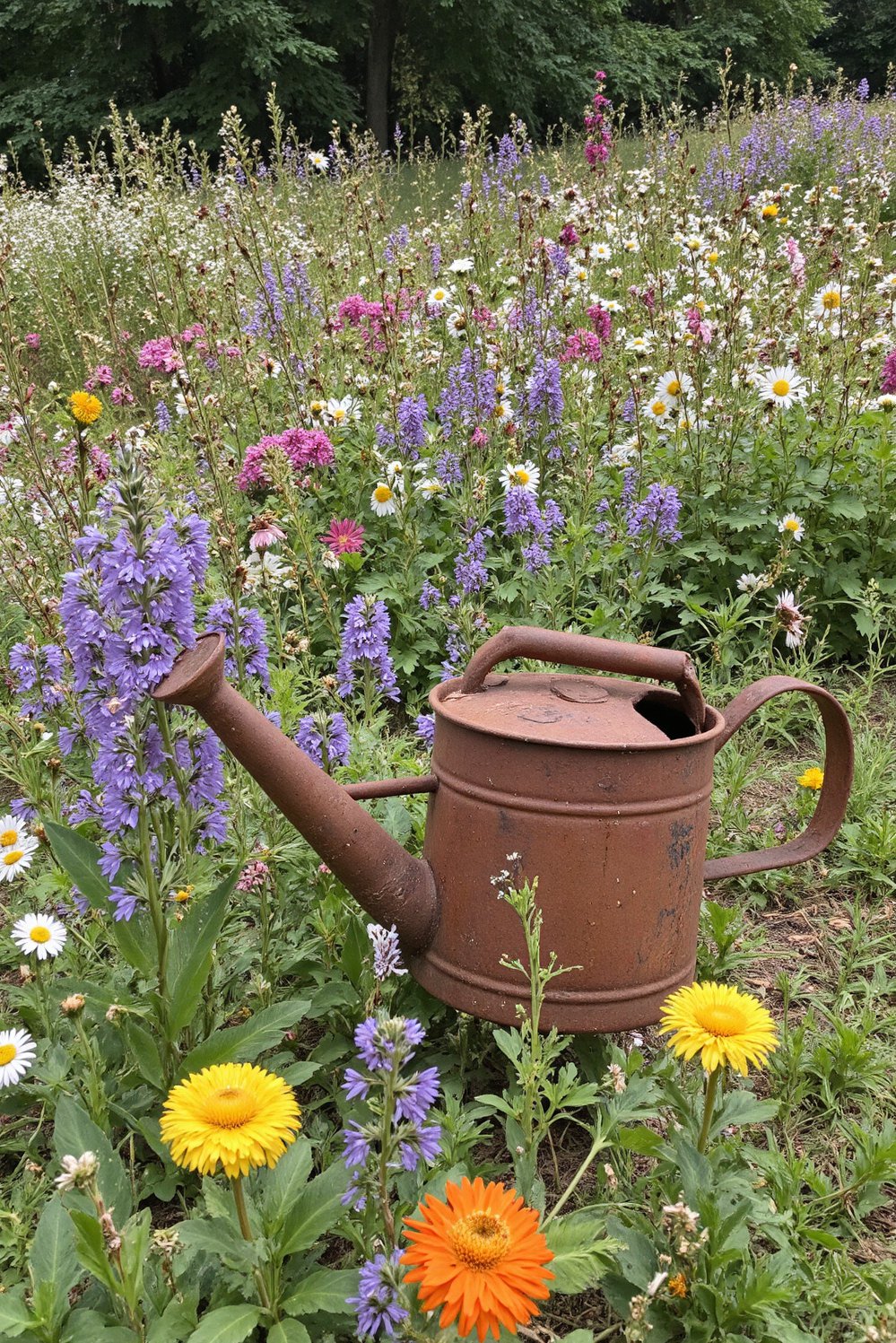 chaos gardening ideas - Whimsical Chaos Garden: Self-Seeded Wildflower Delight - Whimsical chaos garden ideas! This charming scene shows...
