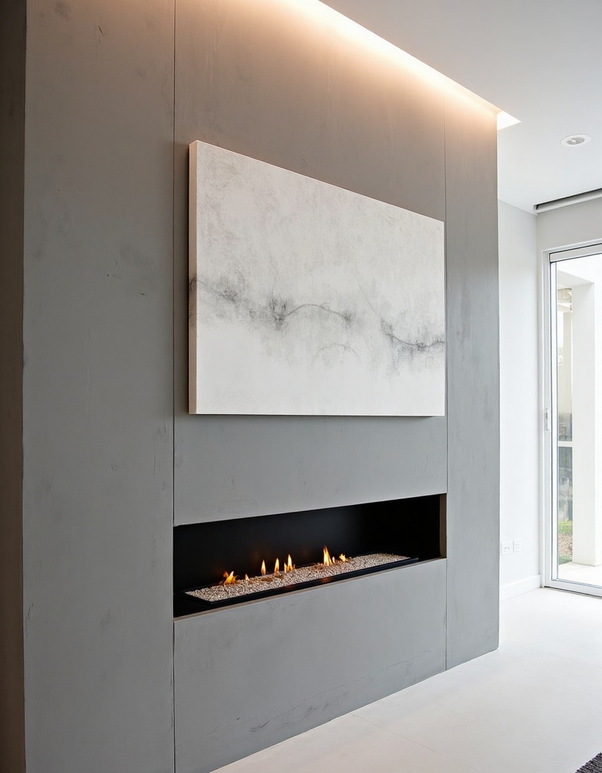 concrete monolithic fireplace wall crafted from 8 7
