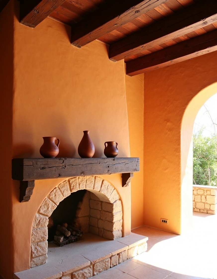 courtyard rustic inviting fireplace wall featuring 5