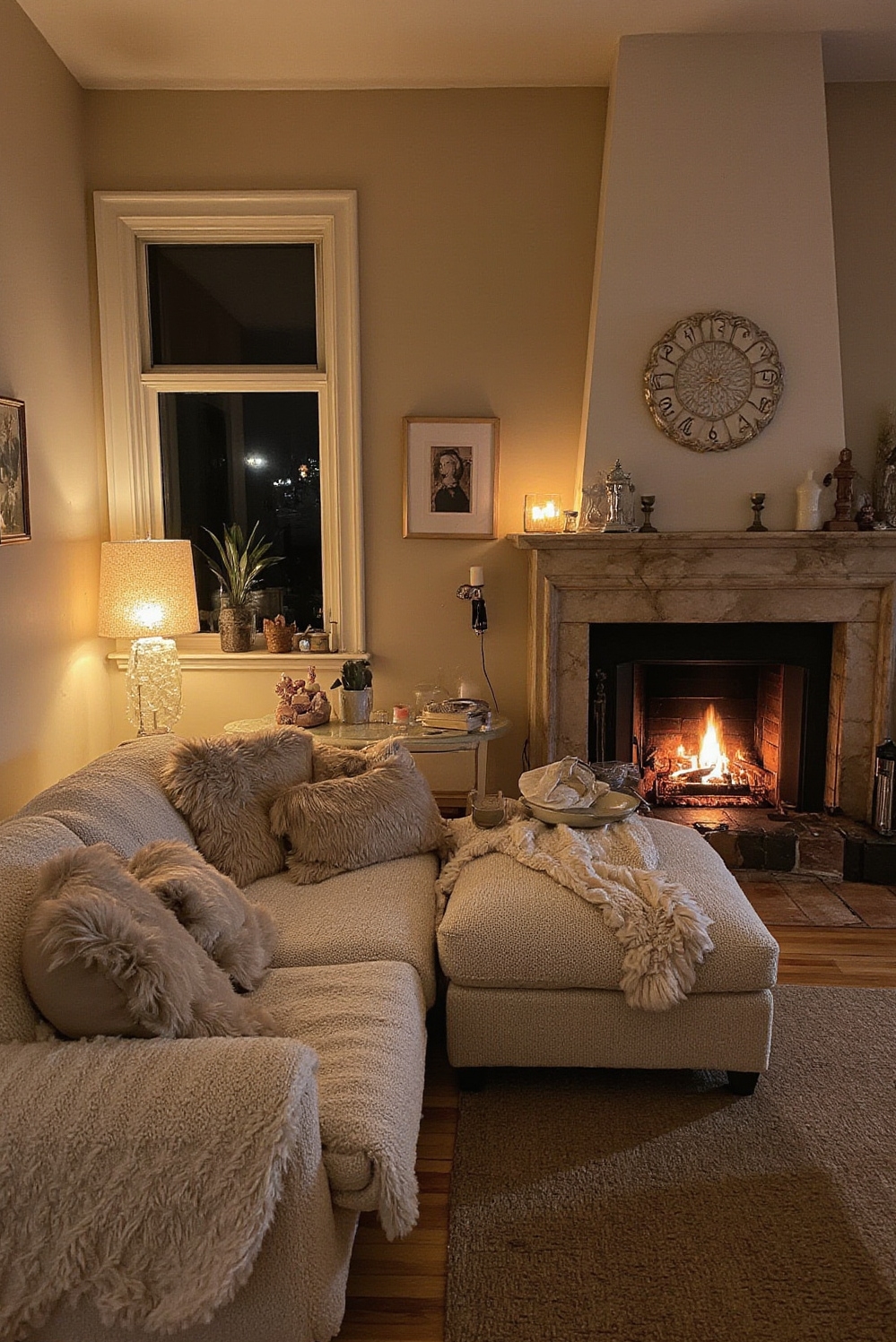 Living room colors ideas - Hygge Living Room Color Ideas - ### Embracing the Evening Glow Oatmeal beige walls...
