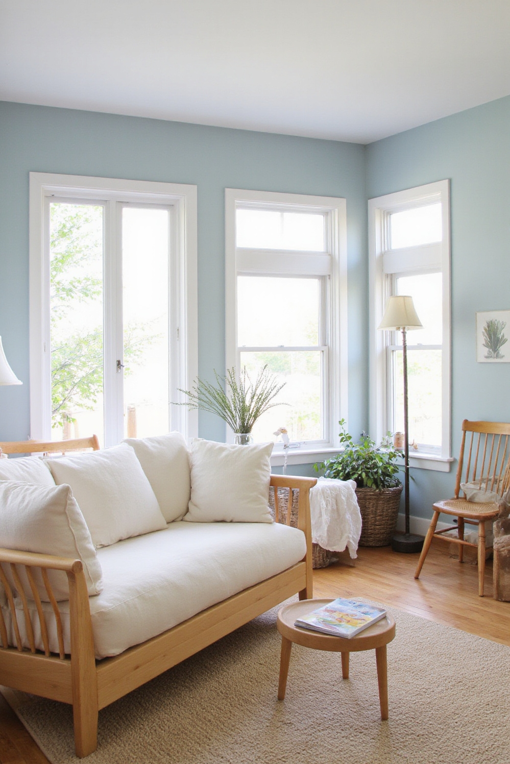 Living room colors ideas - Understated Grace: Cornflower Blue - ### Shaker Simplicity in Cornflower Blue Sunlight streams...