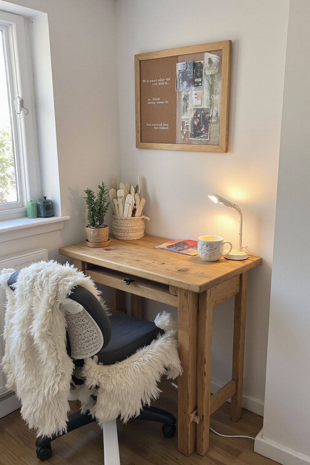 Cozy room aesthetic - Hygge Office: Productive & Peaceful - Sunlight streams into this inviting home office nook,...