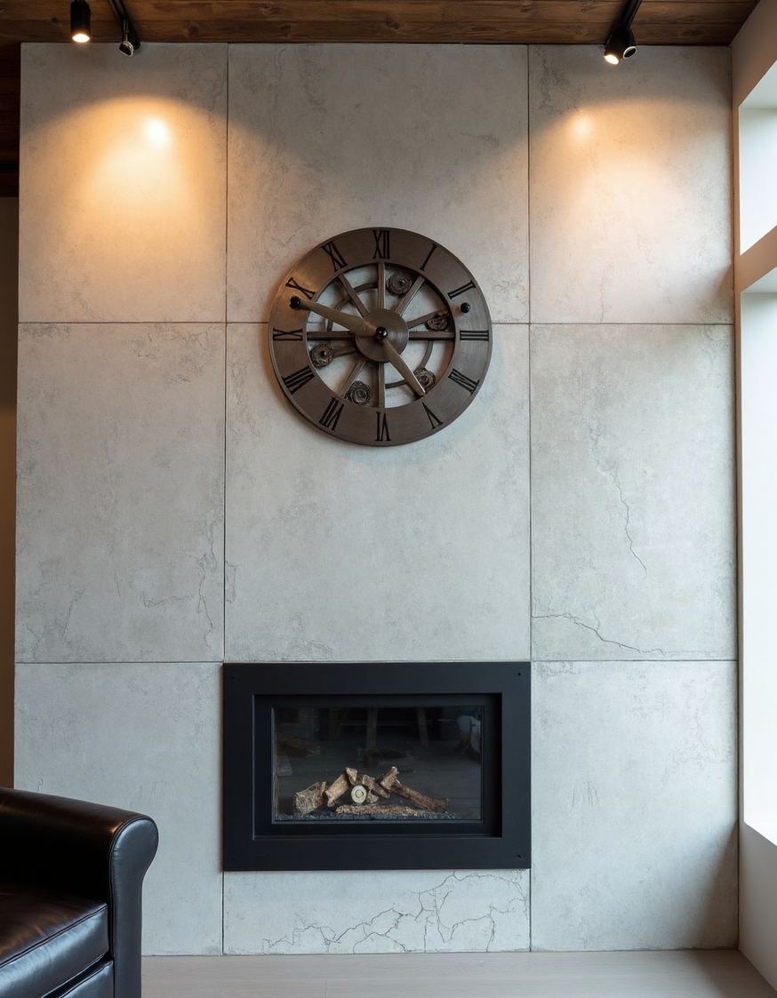 industrial dramatic fireplace wall composed entirely 2 6