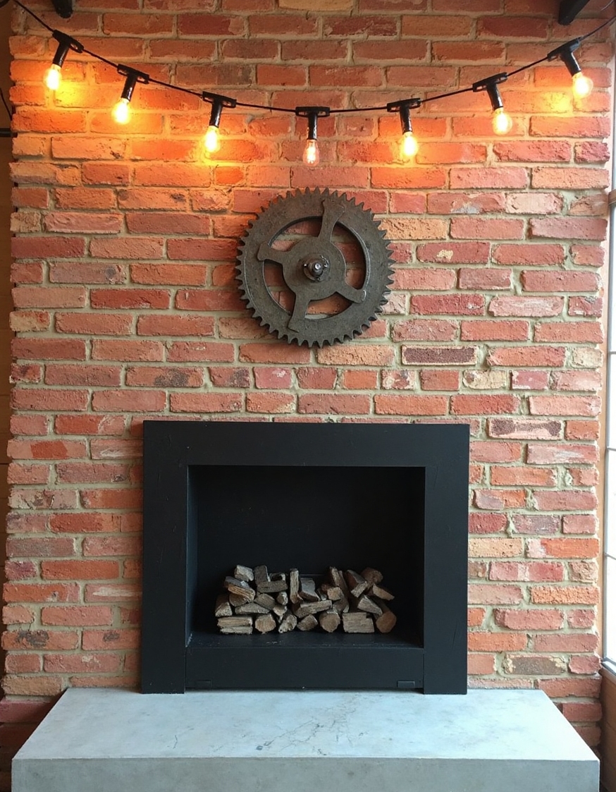 loft exposed brick fireplace showcasing varied 10