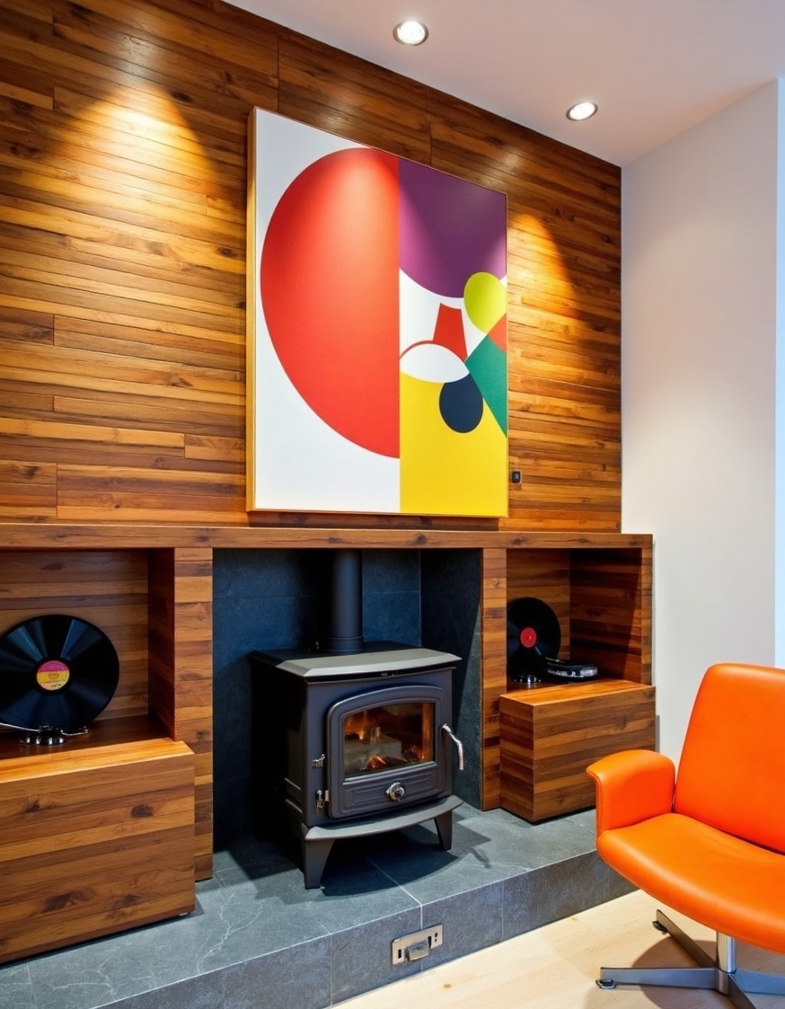 modern stylish fireplace wall constructed from 3 5