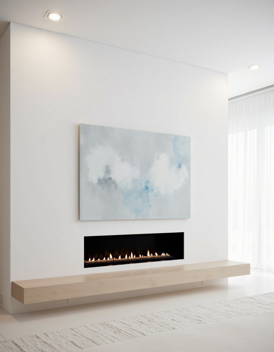 scandinavian minimalist fireplace wall featuring seamlessly 5