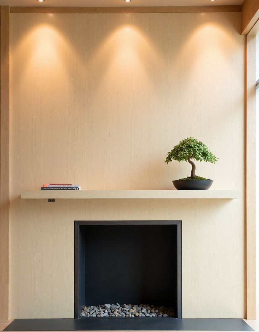 serene fireplace wall clad vertical panels 3 5