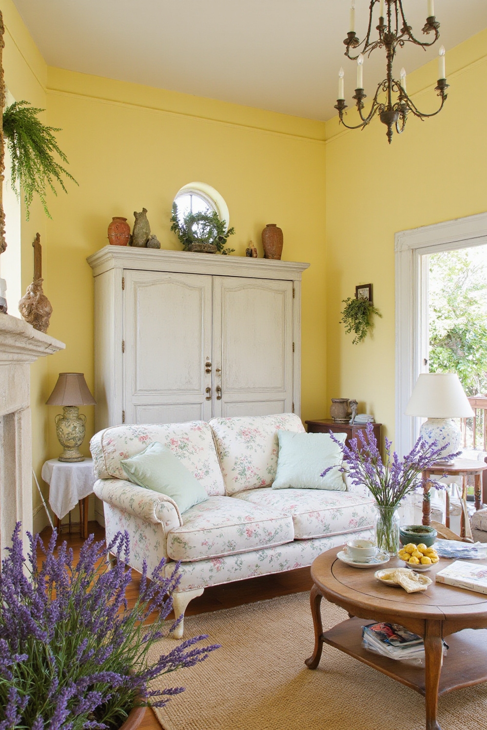 Living room colors ideas - Embrace Provincial Yellow Living Rooms - ### Sunshine and Lavender Dreams Sunlight streams into...