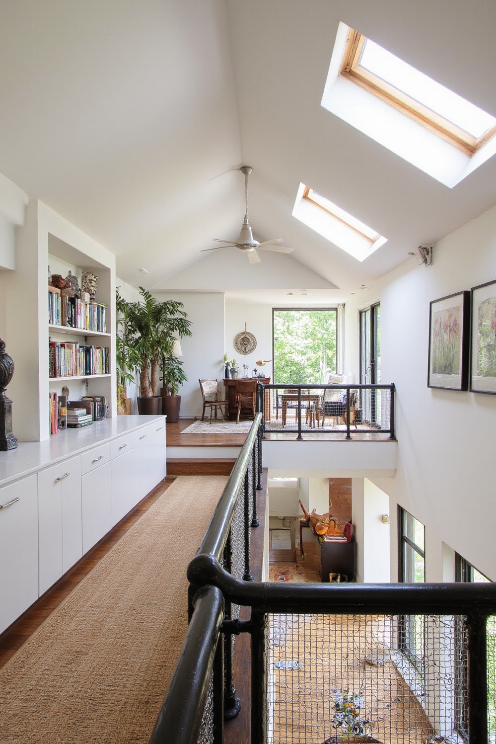 modern barn house - Modern Barn: Open Volume Architecture - Sunlight floods this modern barn house loft, creating...