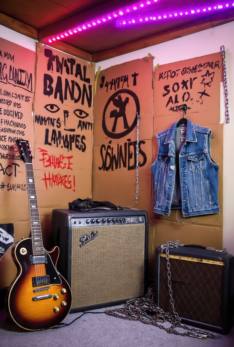 dorm room decor - Amp Up Your Dorm - This dorm corner screams individuality. A well-loved electric...