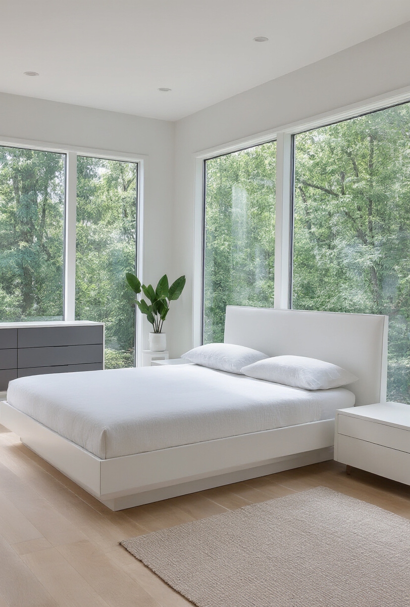 bedroom furniture sets - Effortless Modern Bedroom Sets - Sunlight streams into this bedroom, highlighting the serene...
