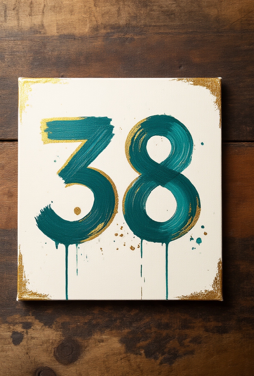 wedding table numbers - Your Table Numbers, Your Art - Bold strokes of teal and shimmering gold dance...