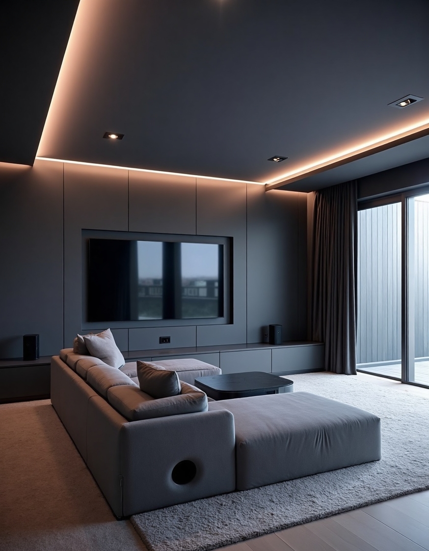 Family Room Design - Creating The Immersive Family Room - Step into a sophisticated family room where entertainment...